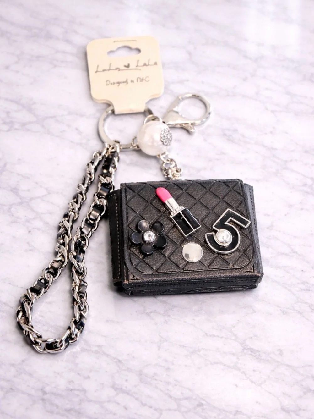 Mini Bag Wristlet or Bag Charm AirPod Pro Case Holder - Black